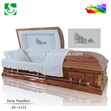 JS-A121 High quality red fir solid wood casket